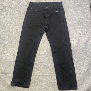 Levis 505 Jeans Mens 36x32 Black Regular Fit Straight Leg Dark Wash Denim Cotton